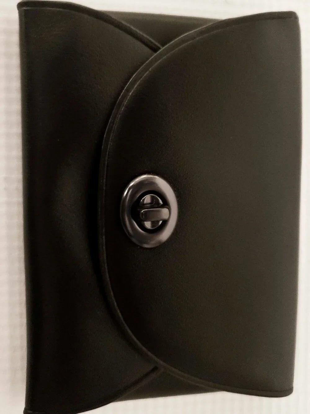 Coach Dark Brown Leather Turn Lock Card Case NWOT